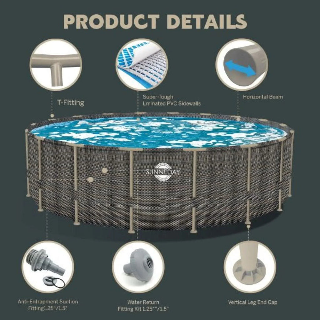 x Round Soft-sided ft. Rattan 52 Sunneday in. Oasis 18