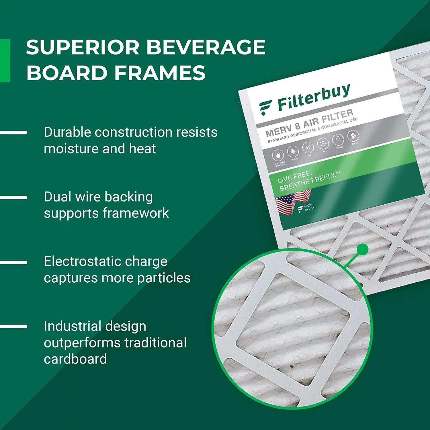 for 8 Honeywell HVAC Filterbuy 16x20x5 Pleated Filters AC MERV (4-Pack) Furnace Air FC100A1003