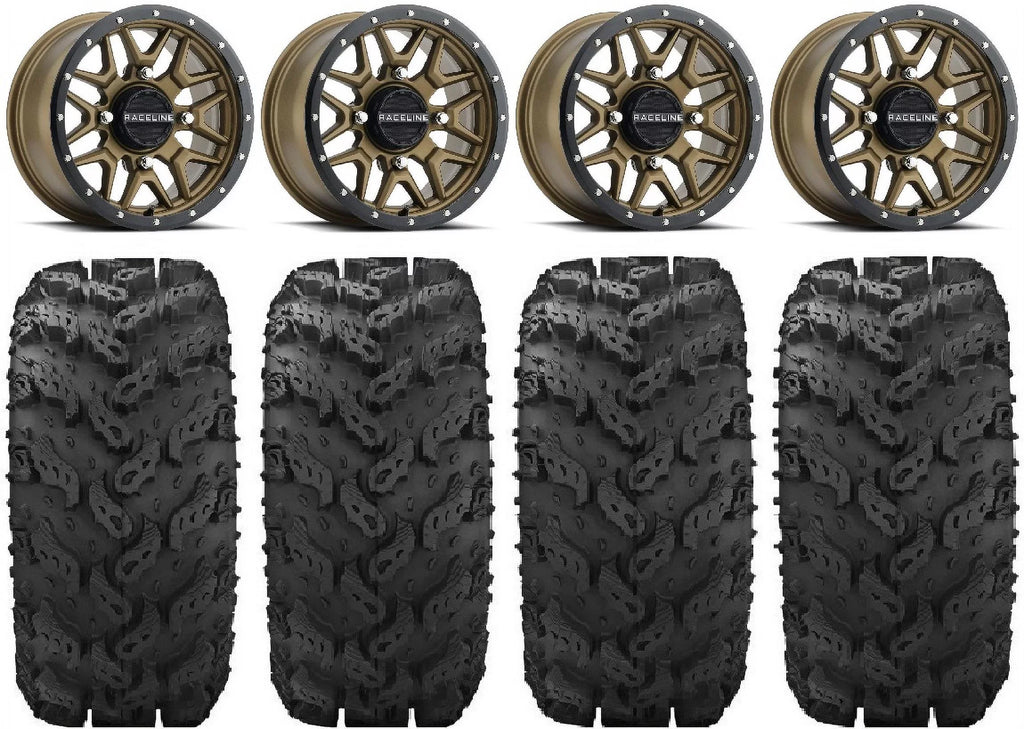FXT Kawasaki 28" Pro Wheels Bronze Raceline 14" Krank Tires Mule Reptile