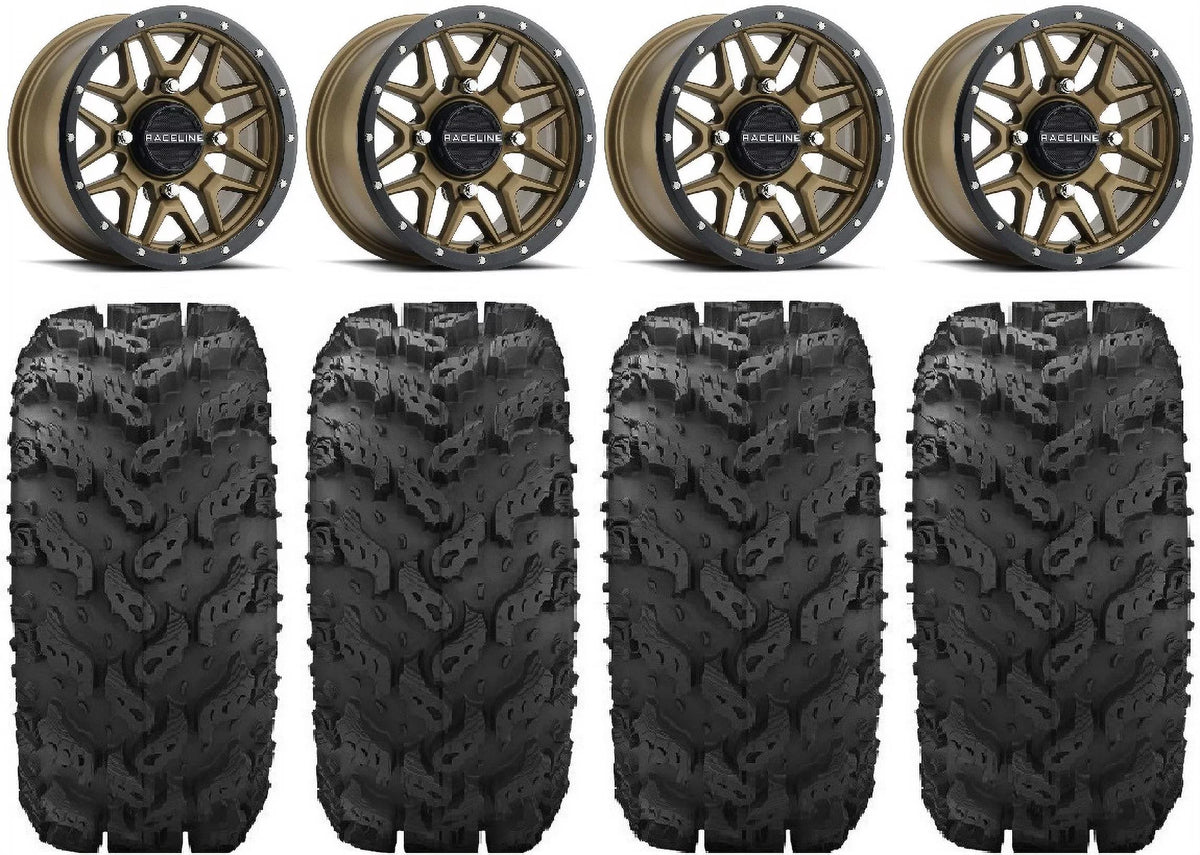 FXT Kawasaki 28" Pro Wheels Bronze Raceline 14" Krank Tires Mule Reptile