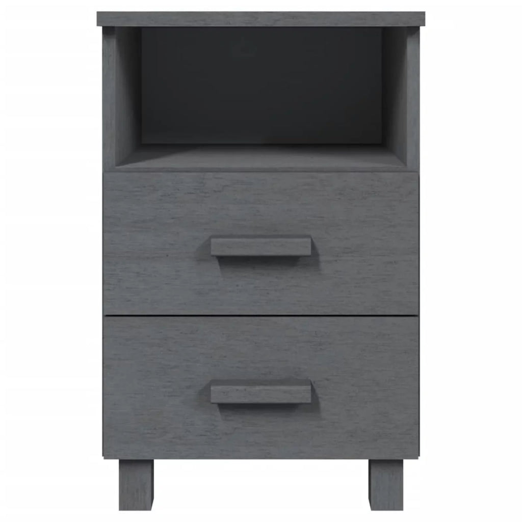 Cabinets Irfora pcs Solid HAMAR Dark Gray Wood 15.7"x13.8"x24.4" 2 Bedside