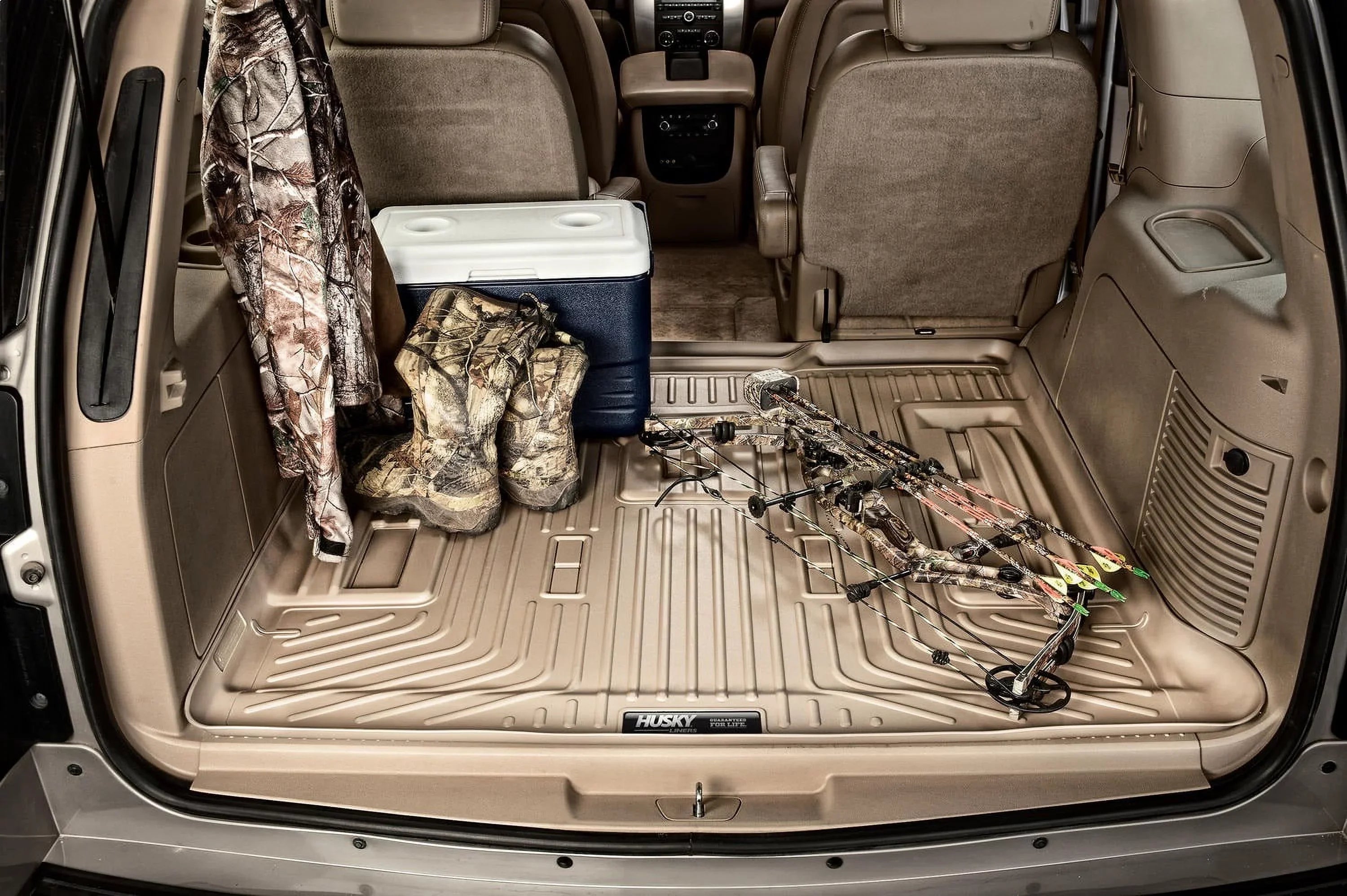 Cadillac GMC 28221 Chevrolet with Seat XL 3rd 2015-19 Husky - Suburban, Cargo 2015-19 Escalade Yukon by RealTruck Behind Liner ESV, Compatible Black 2015-19