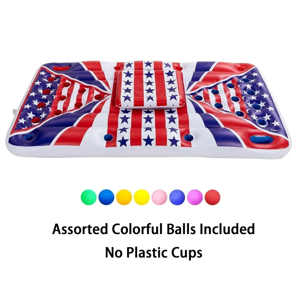 Float Beer Floating Flag American Built-In Cooler Pong with