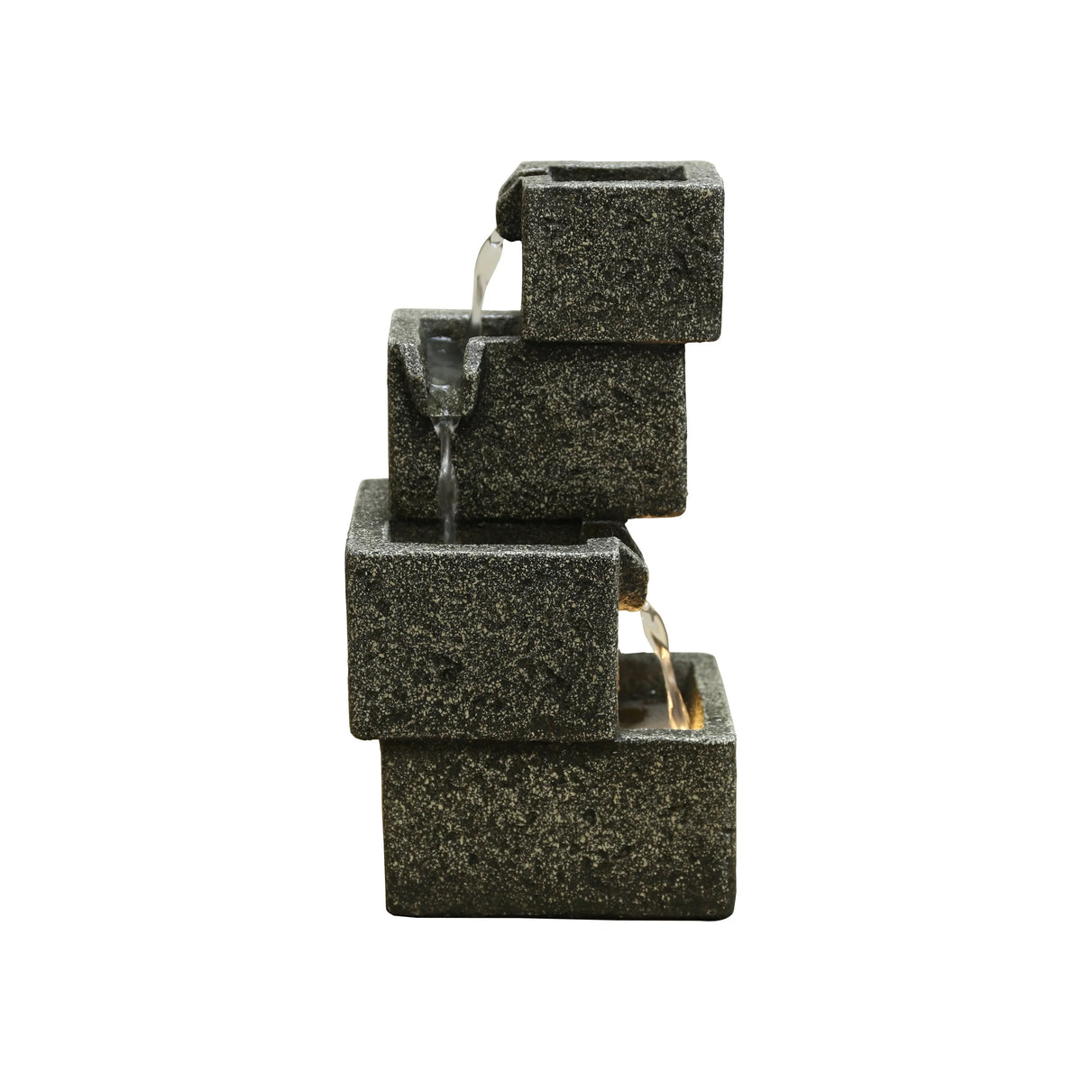 Crates Concrete Warm Lights With Fountain White LED