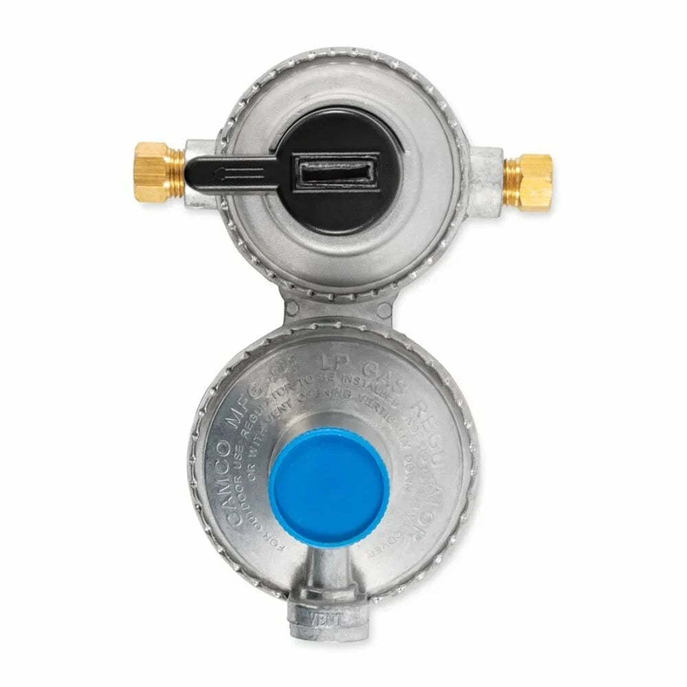 Propane Tank Dual Double-Stage With RVs Camco (59005) Tanks Change Regulator- From Constant Full Auto Empty Auto-Changeover For with Gas a Pressure Hookups, to Propane Maintains