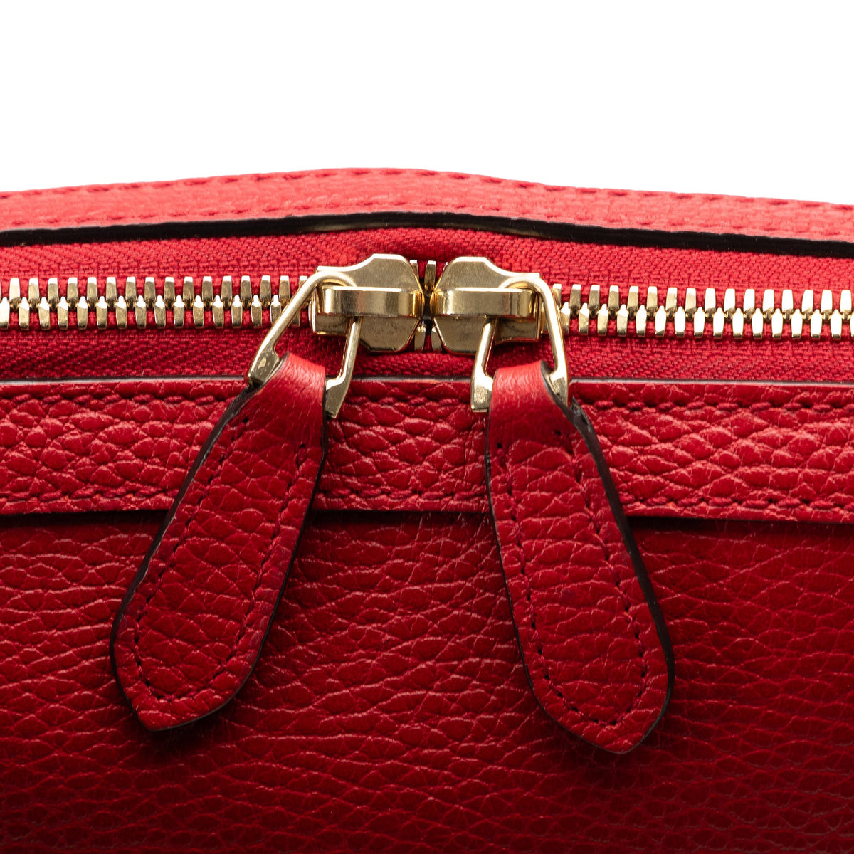 Authenticated Calf GG Pre-Owned Unisex Leather Convertible Charm Red Gucci (Good) Satchel Dome