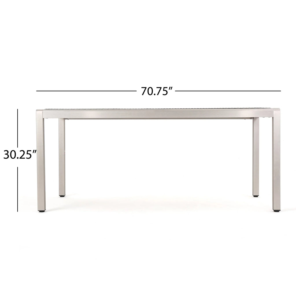 Outdoor Bay Aluminum Coral Wicker Table Dining Top, with Grey