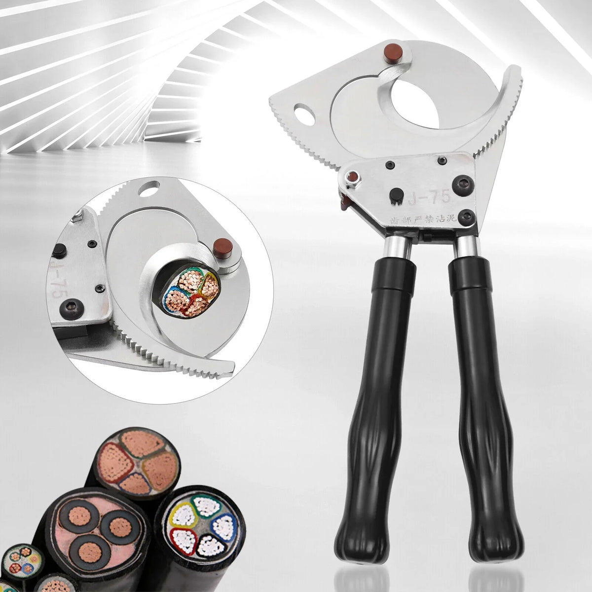 For Aluminum, Cutter Cutter Cable Duty Cable Ratchet to Cable Cutter Ratchet Wire ¦µ75mm Ratchet Cutter Copper Duty J75 Cut ¦µ75mm Ratcheting up Cut Cutter Heavy Cutting Cuting Tool Heavy