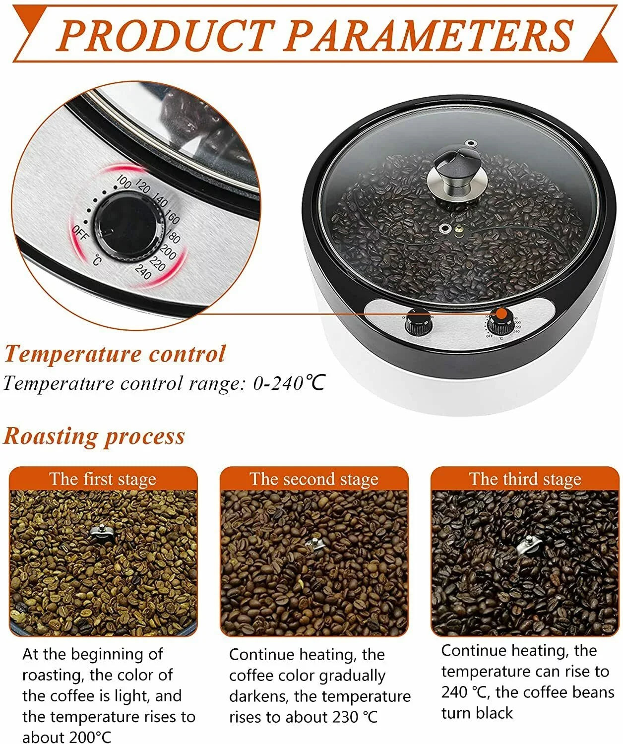 Coffee for 110V Shanna Home Electric Commercial Bean Roaster Coffee 800W 800G Roaster Machine
