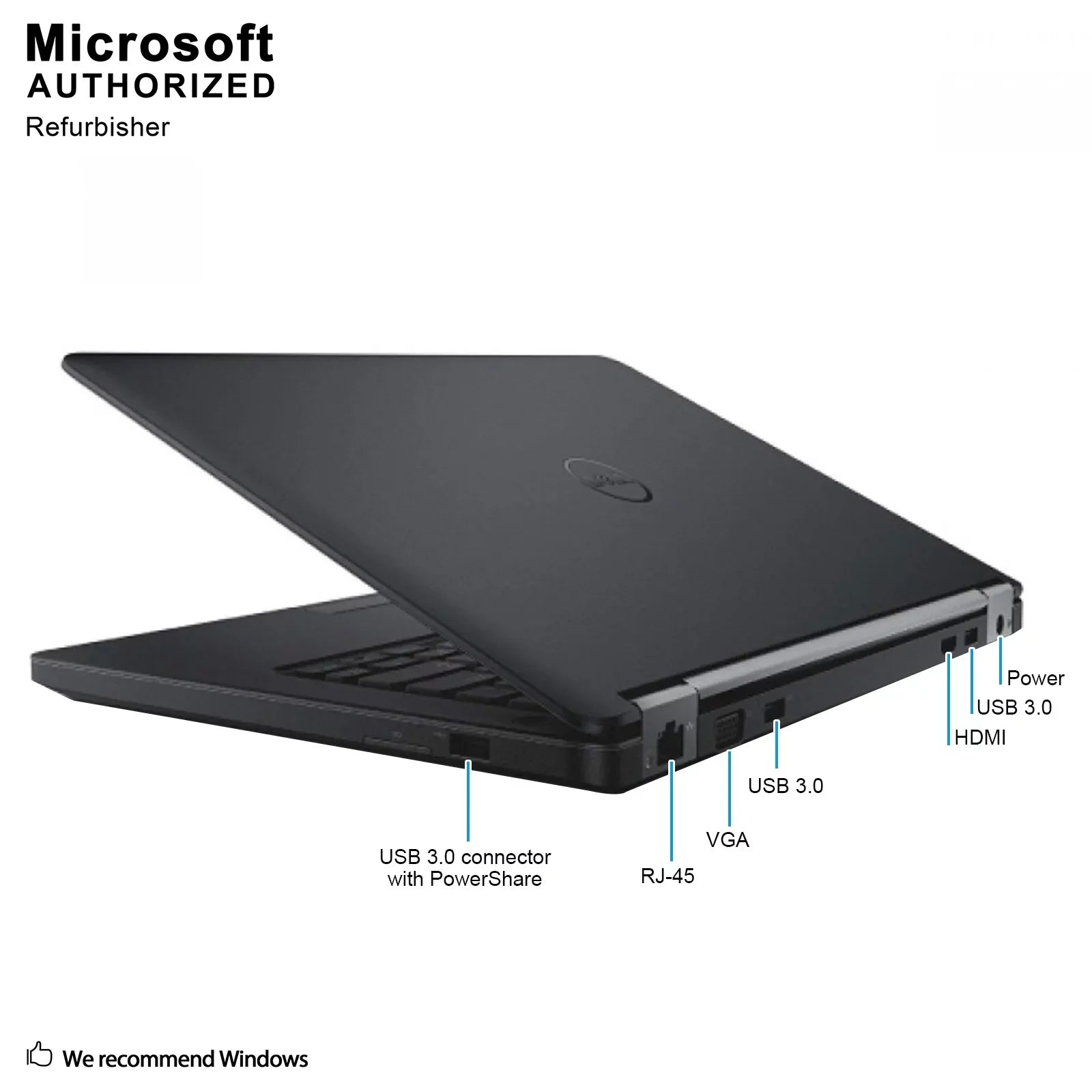 Dell Laptop, year Languages Core W10P64-Multi 500G, A Latitude VGA, Used I3-5010U Grade DDR3L, 8G (EN/ES/FR), USB Support E5450 3.0, 14.0 warranty 1 Intel 2.1Ghz, HDMI,