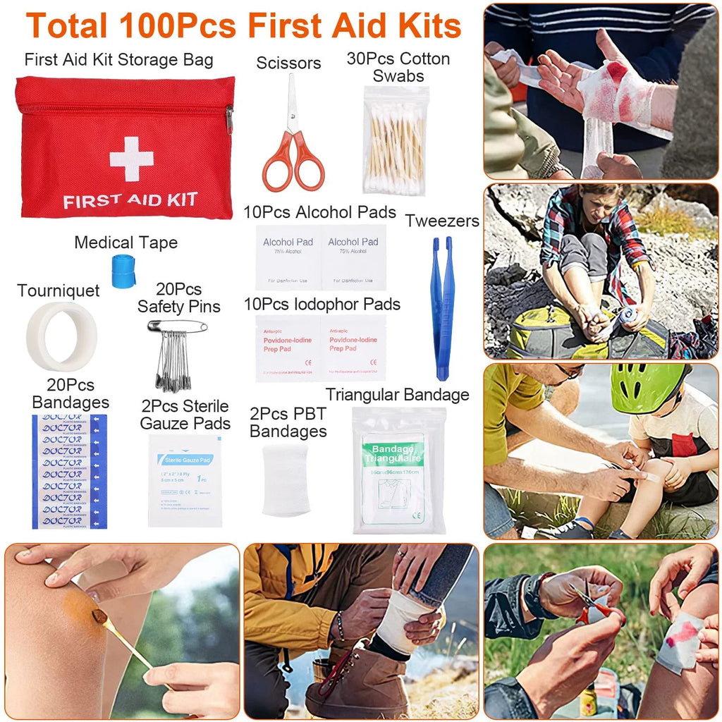 Equipment for Kits, and Professional Survival Gear Hiking Dad Emergency Adventure, Hunting 125Pcs Tools for Camping 8.66x6.3x5.9in Husband, Tactical Gifts Survival iMounTEK Outdoor