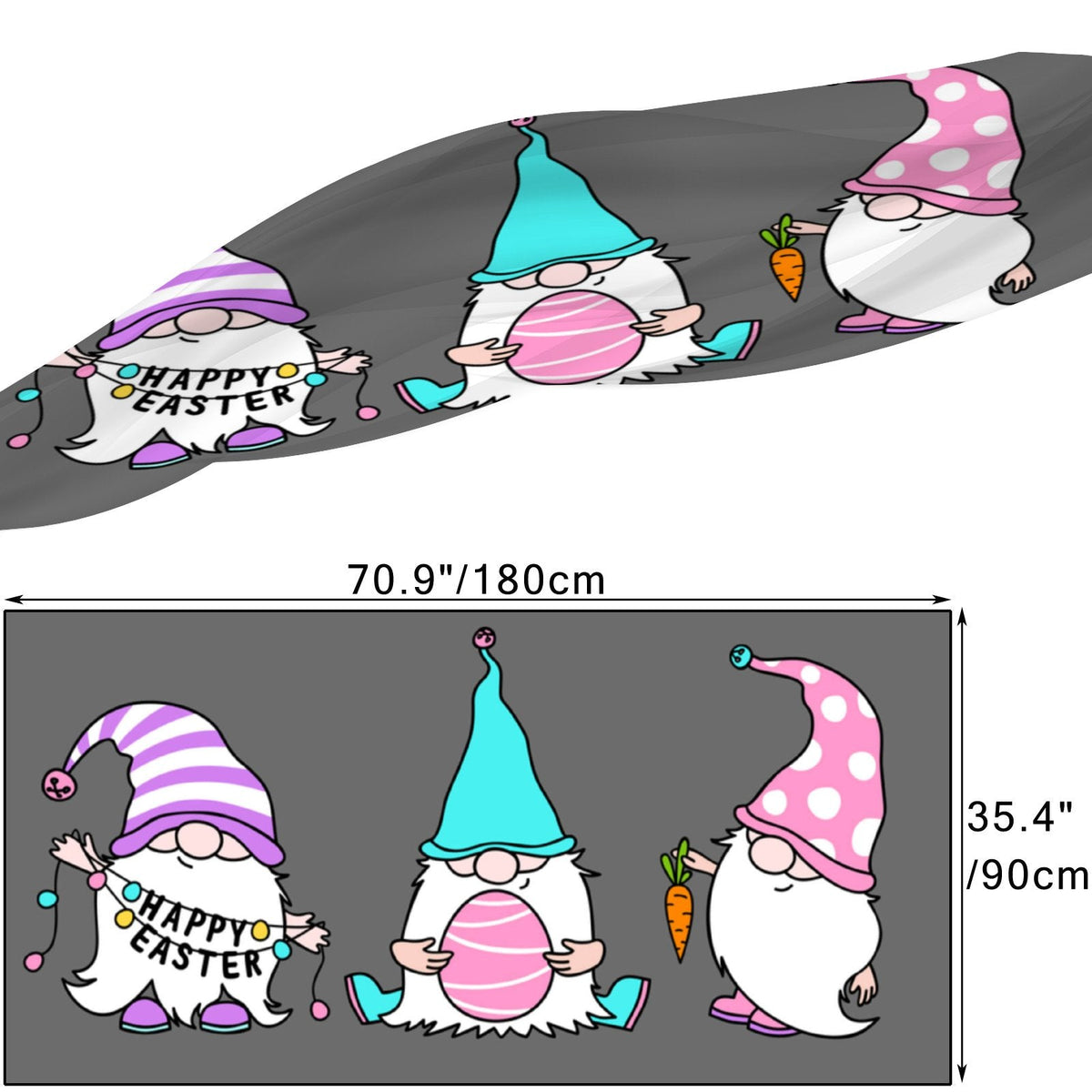 Long Women Packed Sunscreen Wraps for Wraps Oblong Shawls FREEAMG Gnomes Easter Headscarf Hair Gift Neck Large Scarf Silk