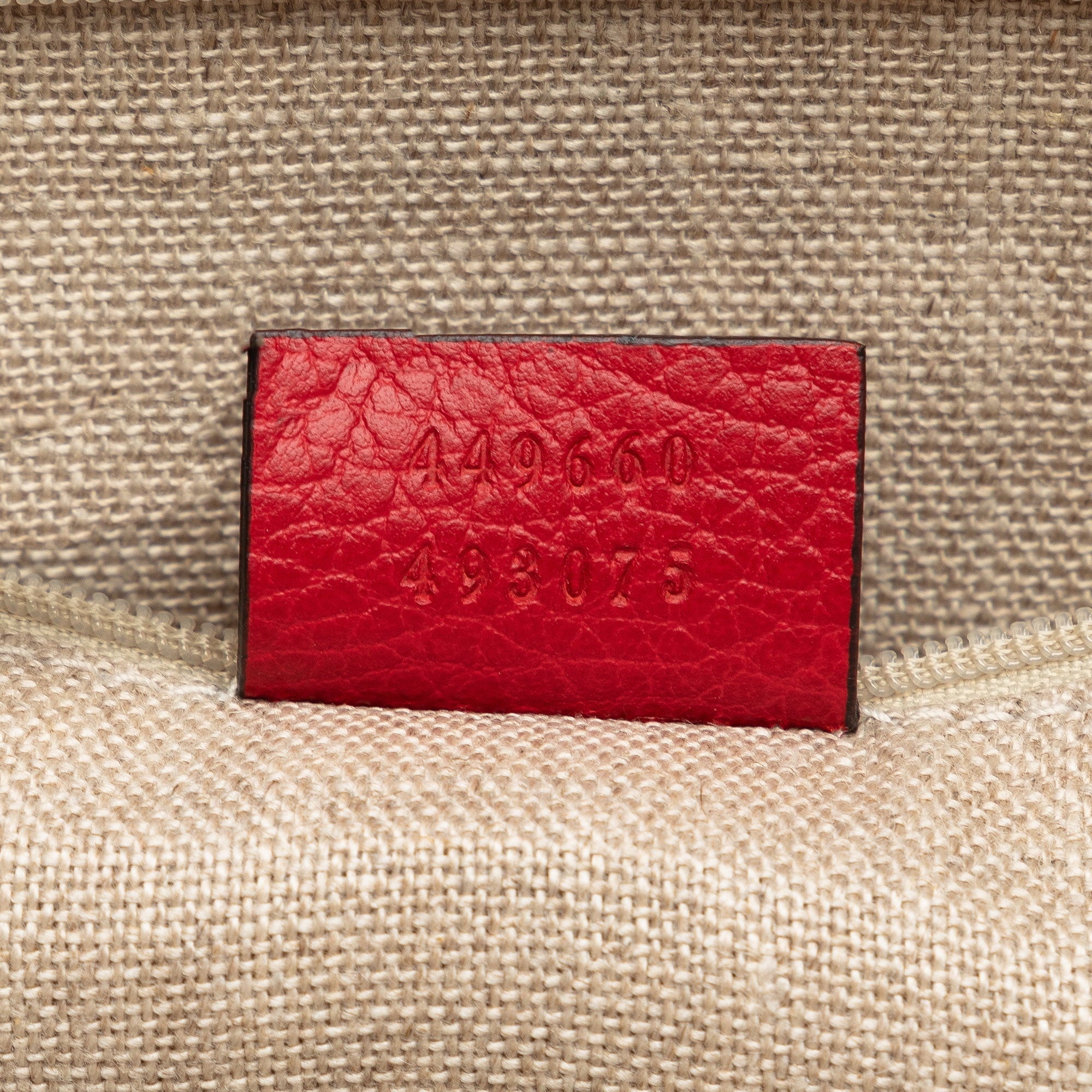 Authenticated Calf GG Pre-Owned Unisex Leather Convertible Charm Red Gucci (Good) Satchel Dome