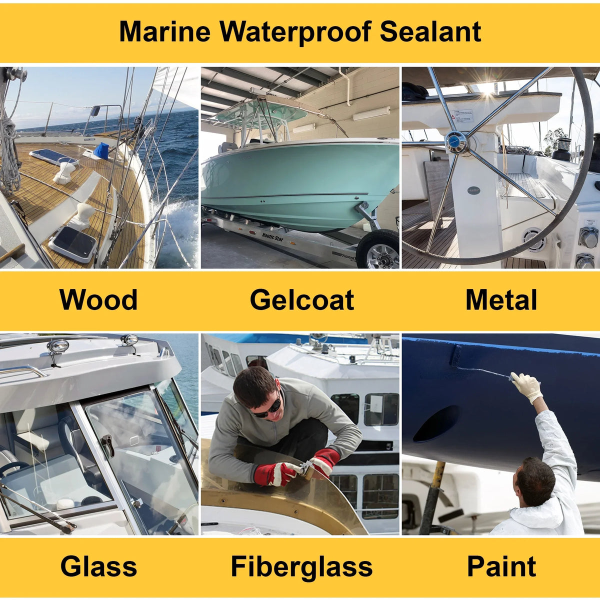 Bottle RVs Marine Above Waterproof oz. Below 16 (1 Boats the and Glue Polyurethane Waterline PU Pack) Glue For and for Natural Adhesive