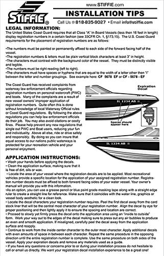 PWC Kit 3" Alpha-Numeric STIFFIE Boats Identification Uniline Custom SeaFoam Watercraft Numbers Marine Green for & Stickers Decals Registration Letters Personal &
