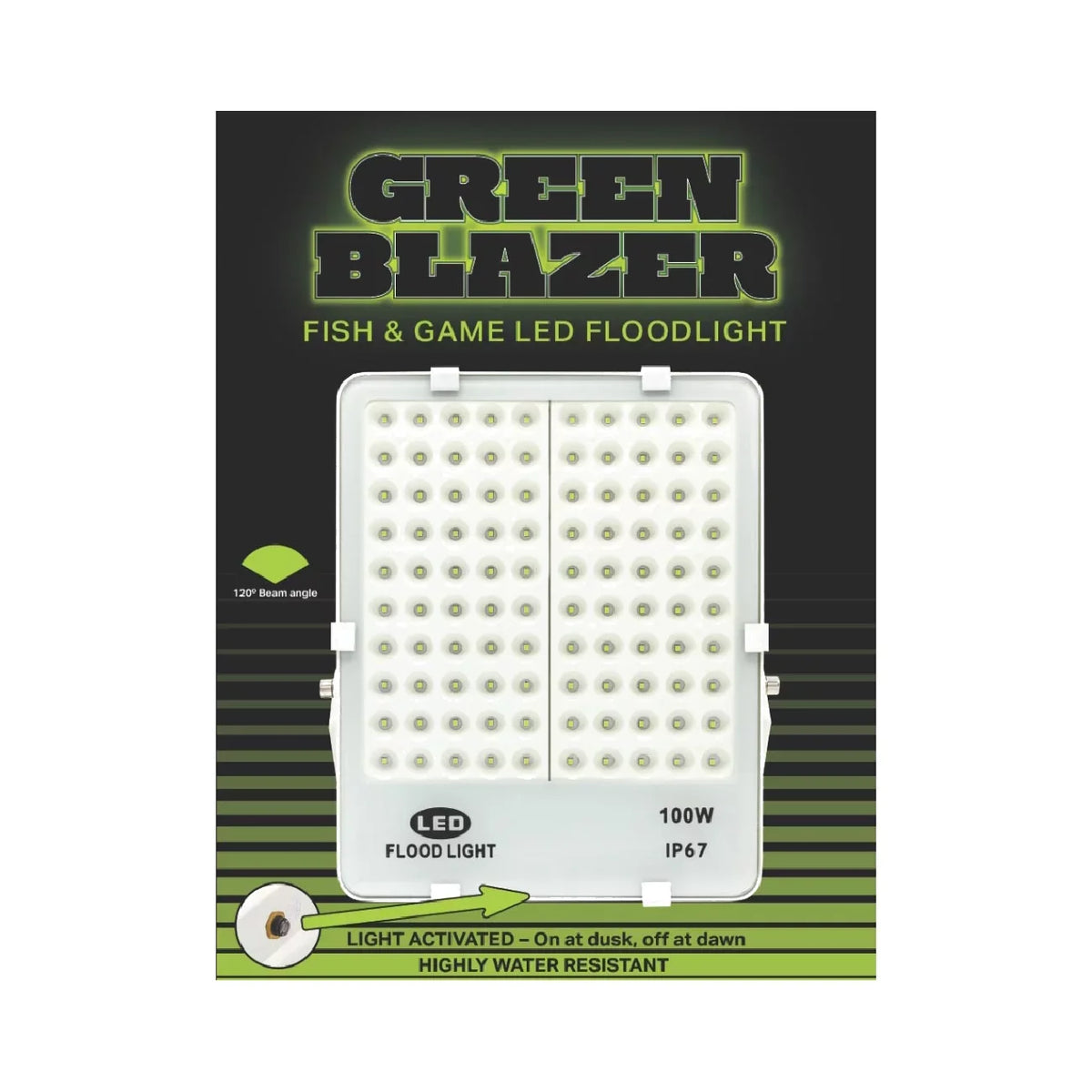 Boat Game 100w Rite Green & Blazer Dock Game and LED Floodlight Angler Fish Fish Attracting Hunting for 110v Light