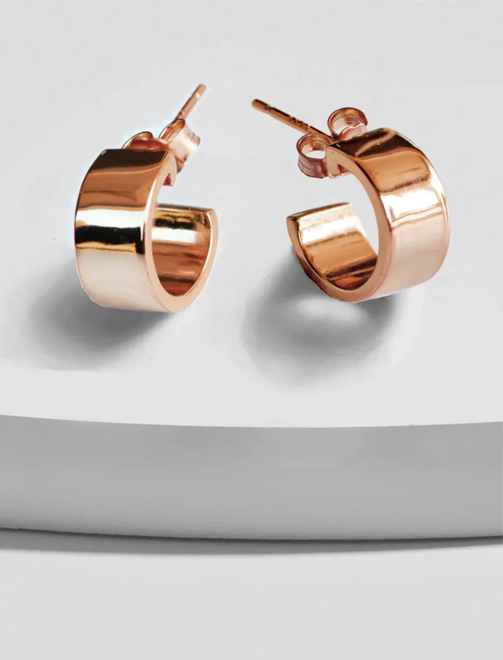 CHUBBY ROSE SILVER EARRINGS MINI GOLD STERLING OVER BOSS 18K HOOP