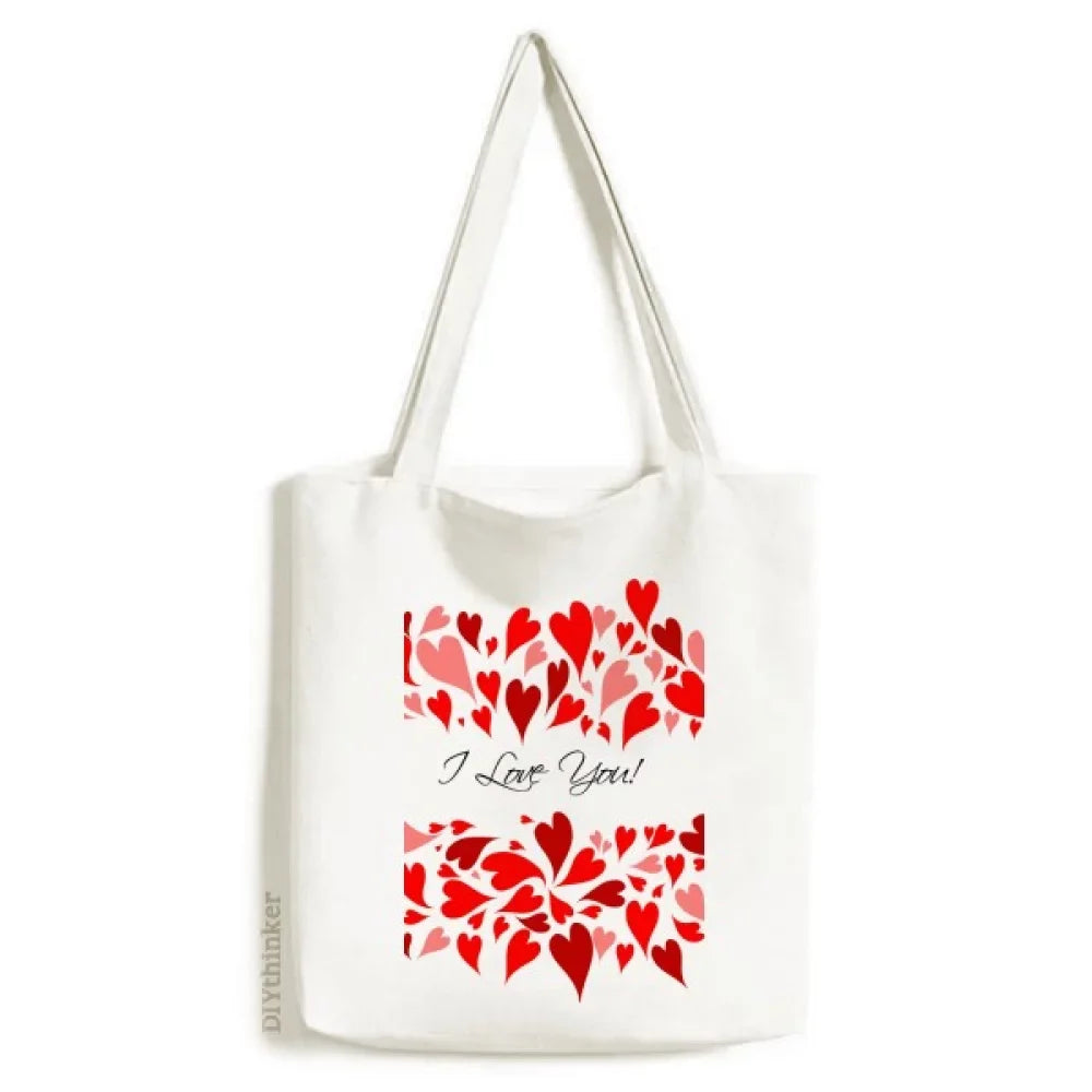 I Valentine's Shopping Bag Red You Casual Satchel Handbag Day Tote Love Canvas