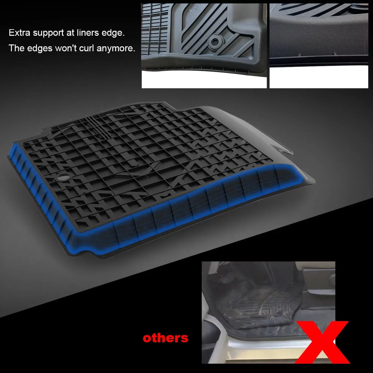 (NOT Row, & Seating Black WK Grand Cherokee 2022, Fit Jeep Weather Car 2016-2021 Bench 2nd Liners and Lasfit only, 1st Set, Floor Mats Grand Vehicle Jeep TPE ) Cherokee Floor All Cherokee for Jeep