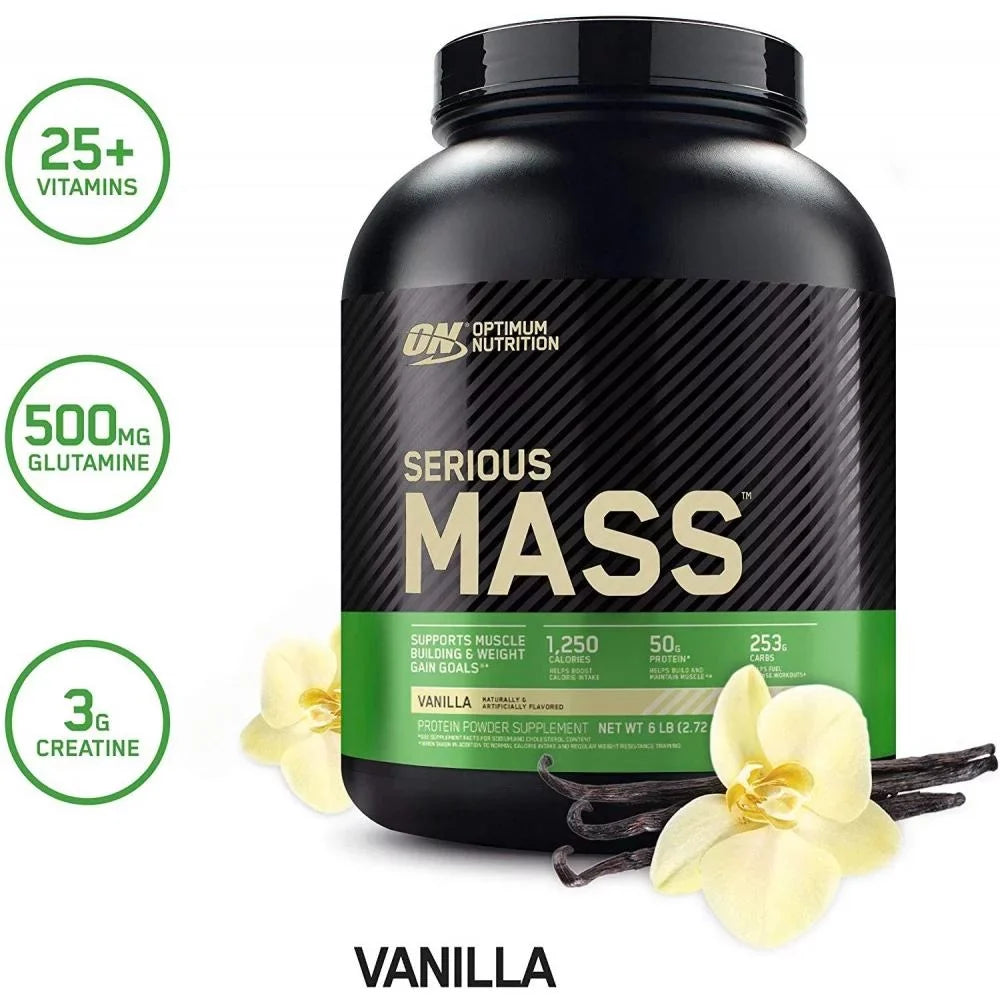 Vanilla, Optimum Weight Powder, Gainer Mass, Serious Nutrition, 6.lb Protein