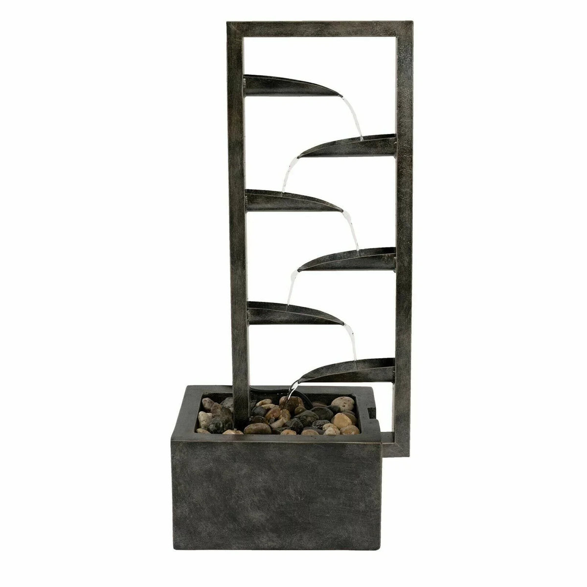 Outdoor Inch Oasis Concrete Fountain Waterfall Zen 34 Metal Backyard