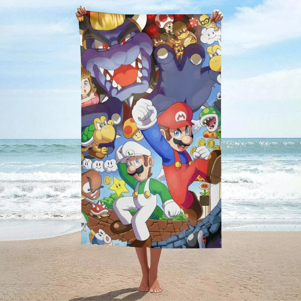 Movie Microfiber Soft Bathroom 130x80cm Swimming/Gym/Camp/Holiday Luigi Quick-Dry for Bath Mario Kid/Adults for Bros. Shower/Guests/Pool Towels Towel Absorbent Beach