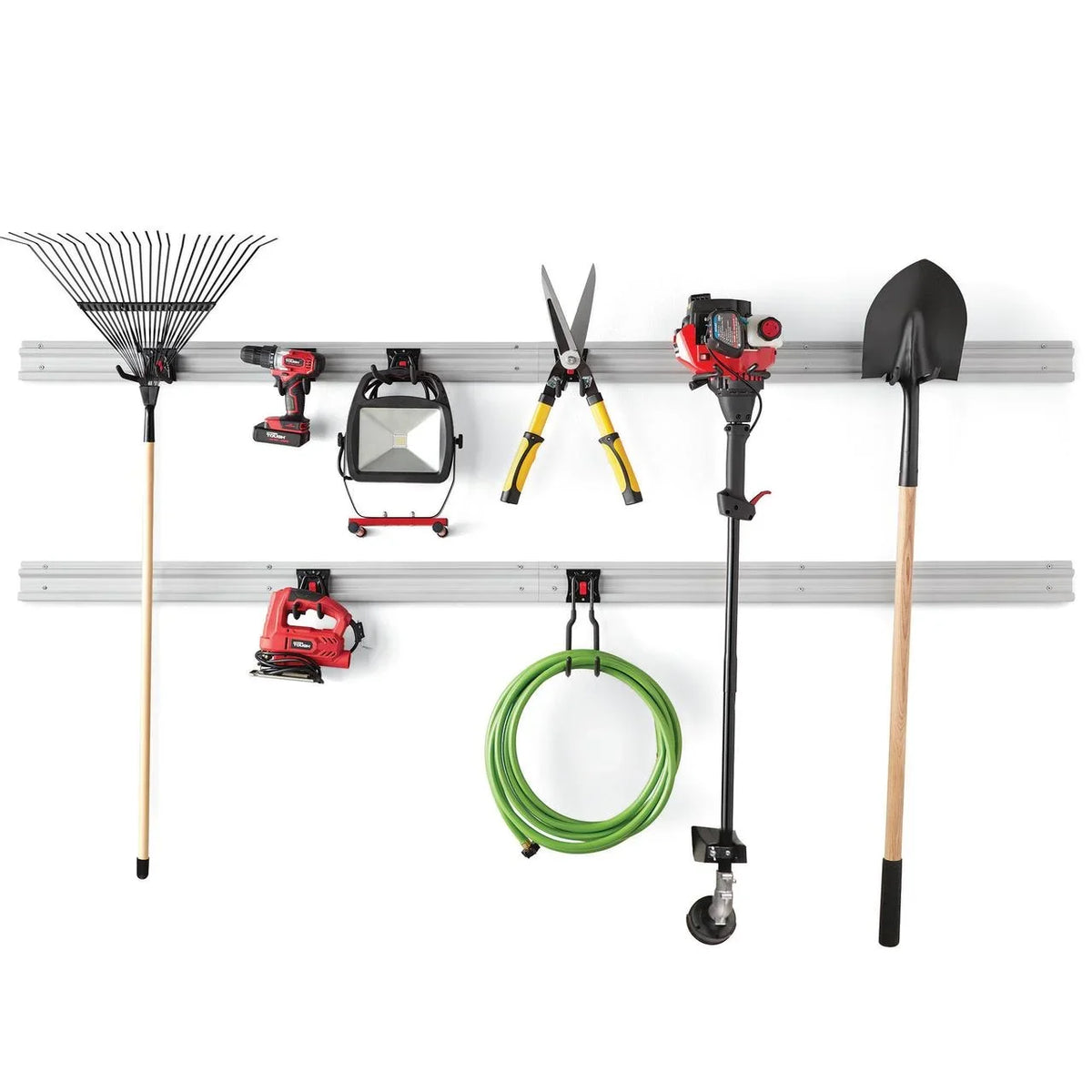 System Rail Garage Organizer Kit Hyper Snap Tough Quick-Release 12-Piece