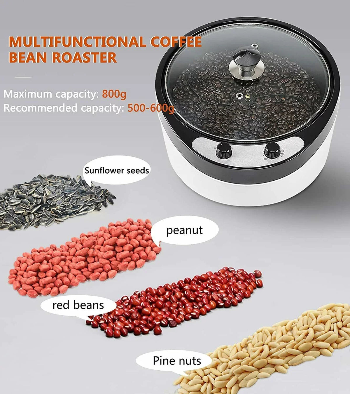 Coffee for 110V Shanna Home Electric Commercial Bean Roaster Coffee 800W 800G Roaster Machine