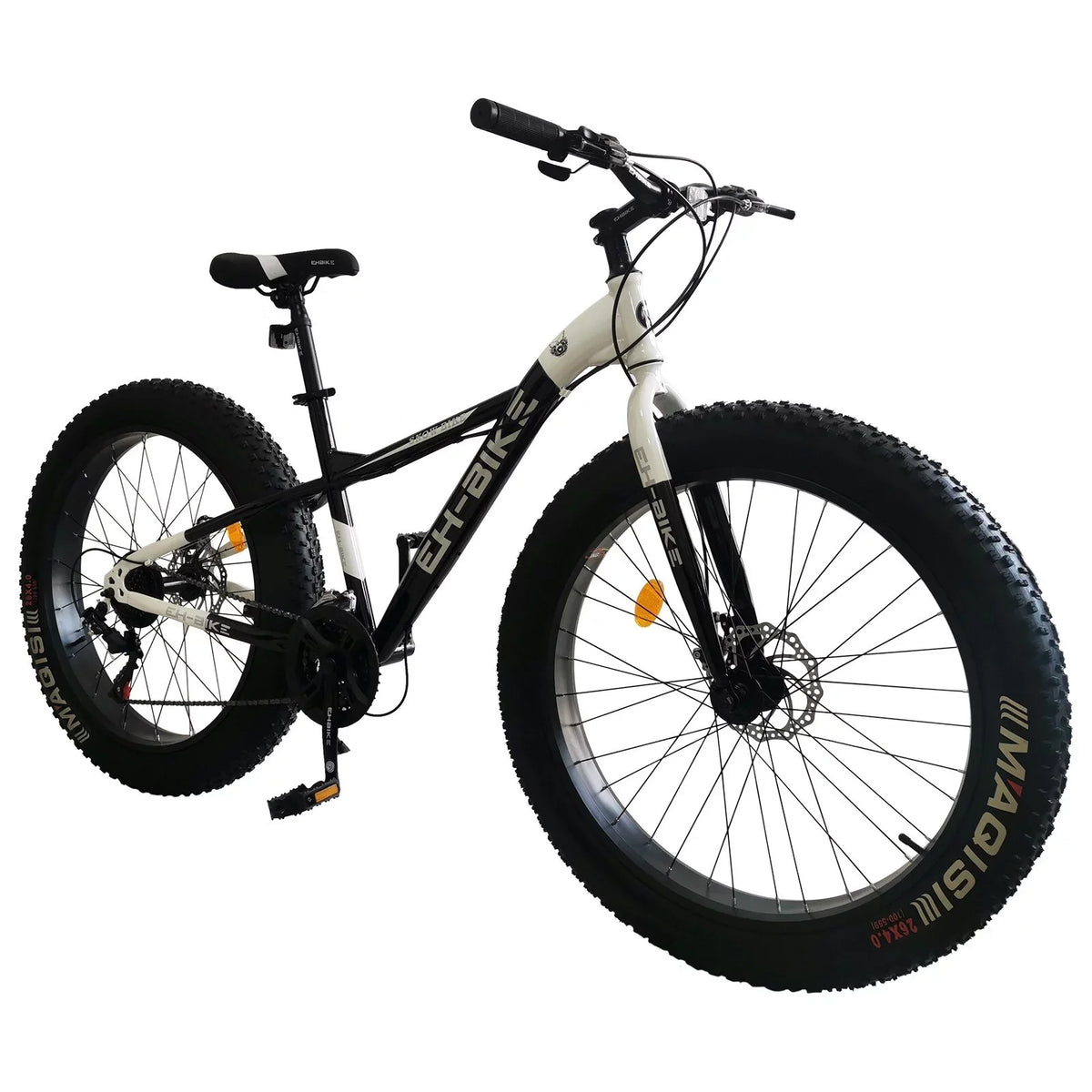 Fat Blue Rear - Mens Knobby 4-Inch Wheels, Bike, Tire Mountain 76x24.8x40in 7-Speed, Tires, Wide 26-Inch Brakes Frame, Steel and Front
