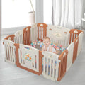 Baby Safety Fence Yard Outdoor,Yellow Indoor Playpen 14 Play UBesGoo Panel