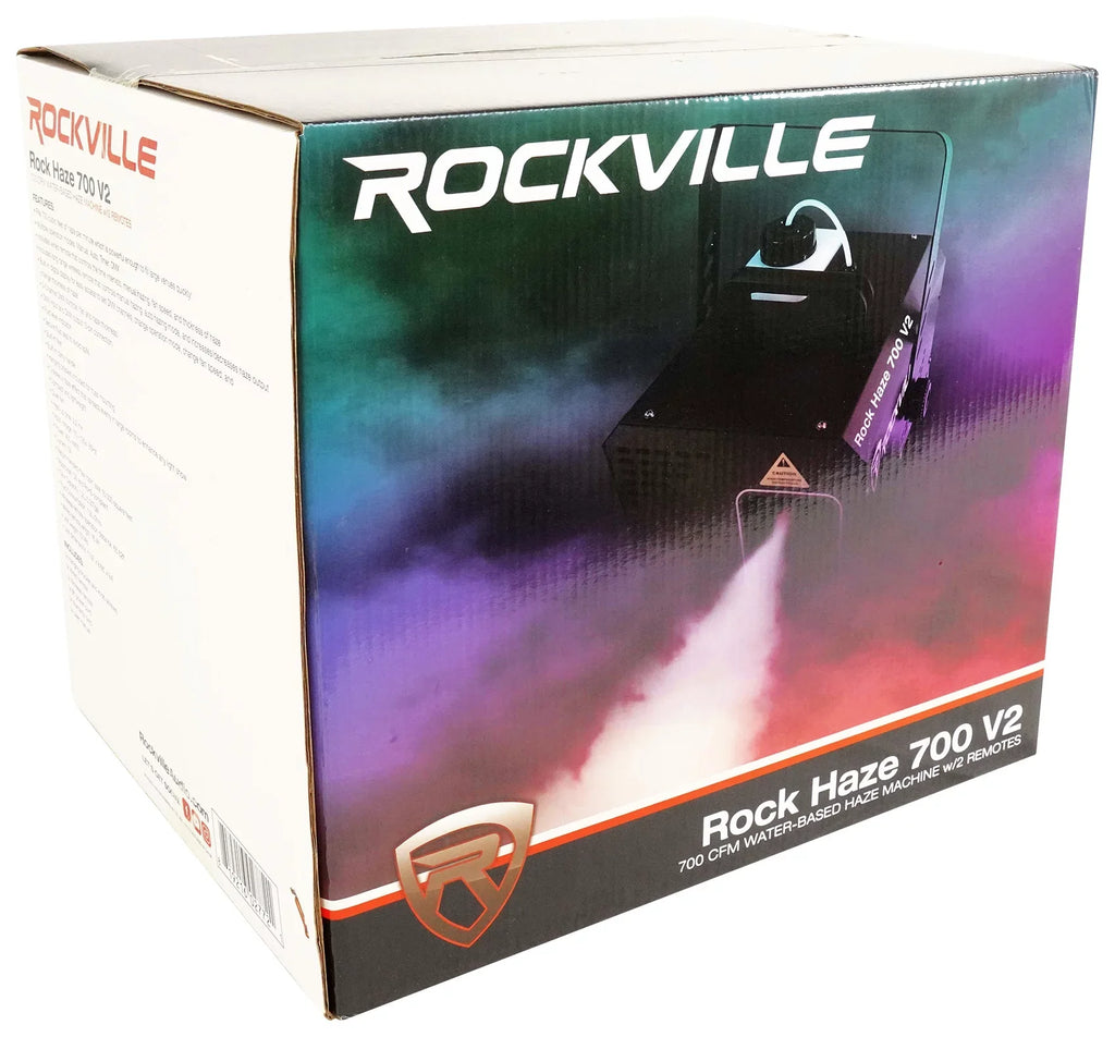 ROCKHAZE Water Rockville Remotes and (2) Based DJ/Club Haze 700 DMX CFM Hazer Machine
