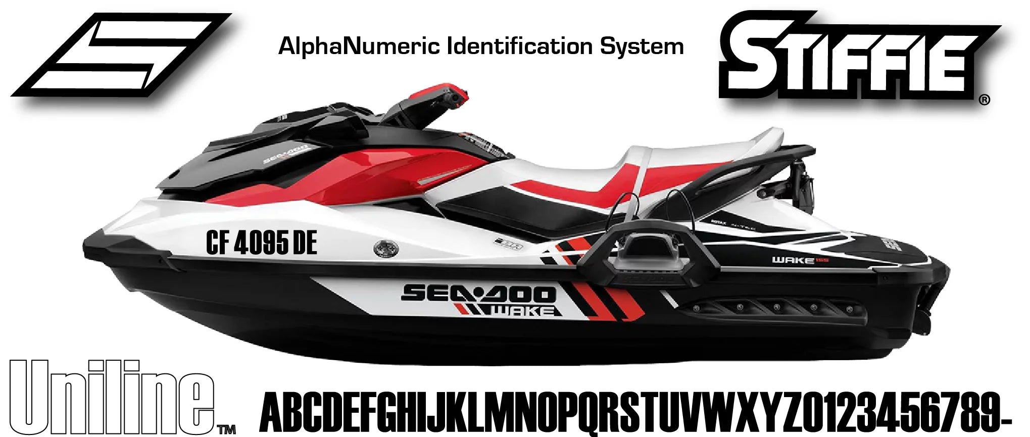 PWC Kit 3" Alpha-Numeric STIFFIE Boats Identification Uniline Custom SeaFoam Watercraft Numbers Marine Green for & Stickers Decals Registration Letters Personal &