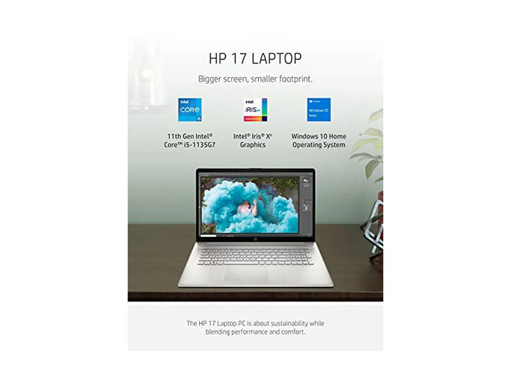 256 11th Home, Intel Screen Display, Gen Windows 10 GB SSD Core 17.3-inch 17 GB Laptop, RAM, HD+ HP Storage, 8 Anti-Glare i5-1135G7,