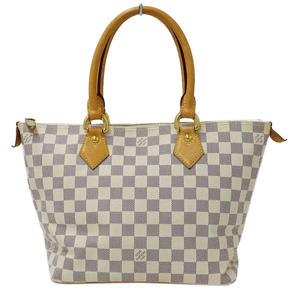 Bag White PM Gray Ladies Saleya LOUIS N51186 VUITTON Tote Authenticated Vuitton Damier Handbag Azul Used Louis